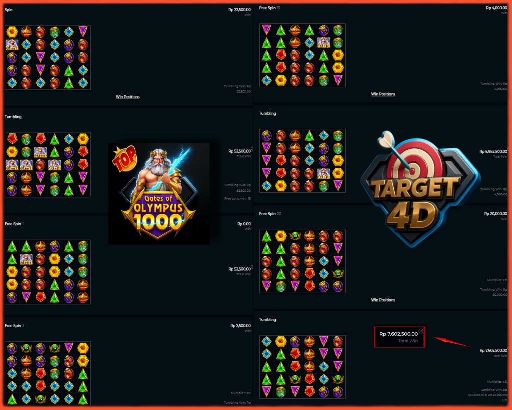 Bukti Kemenangan JP Gates of Olympus 1000