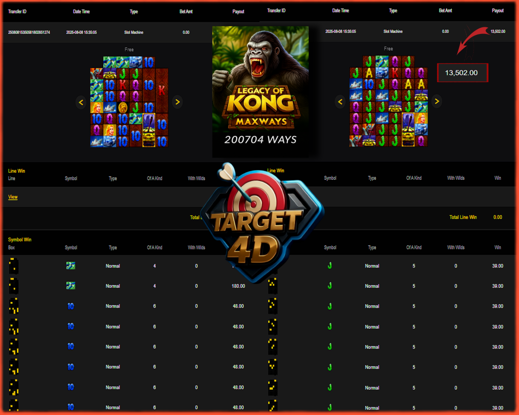 Bukti Kemenangan JP Legacy of Kong Maxways