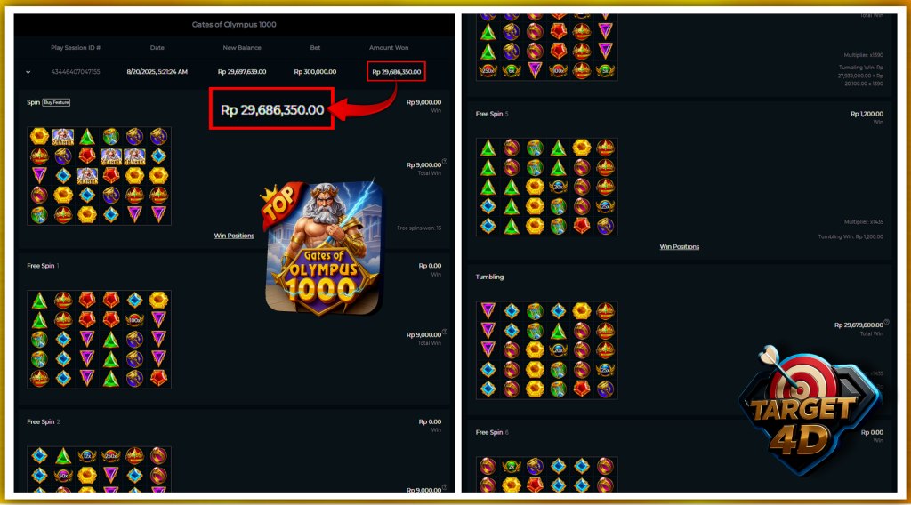 Bukti Kemenangan JP Gates of Olympus 1000