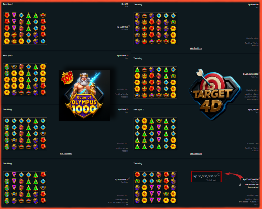 Bukti Kemenangan JP Gates of Olympus 1000