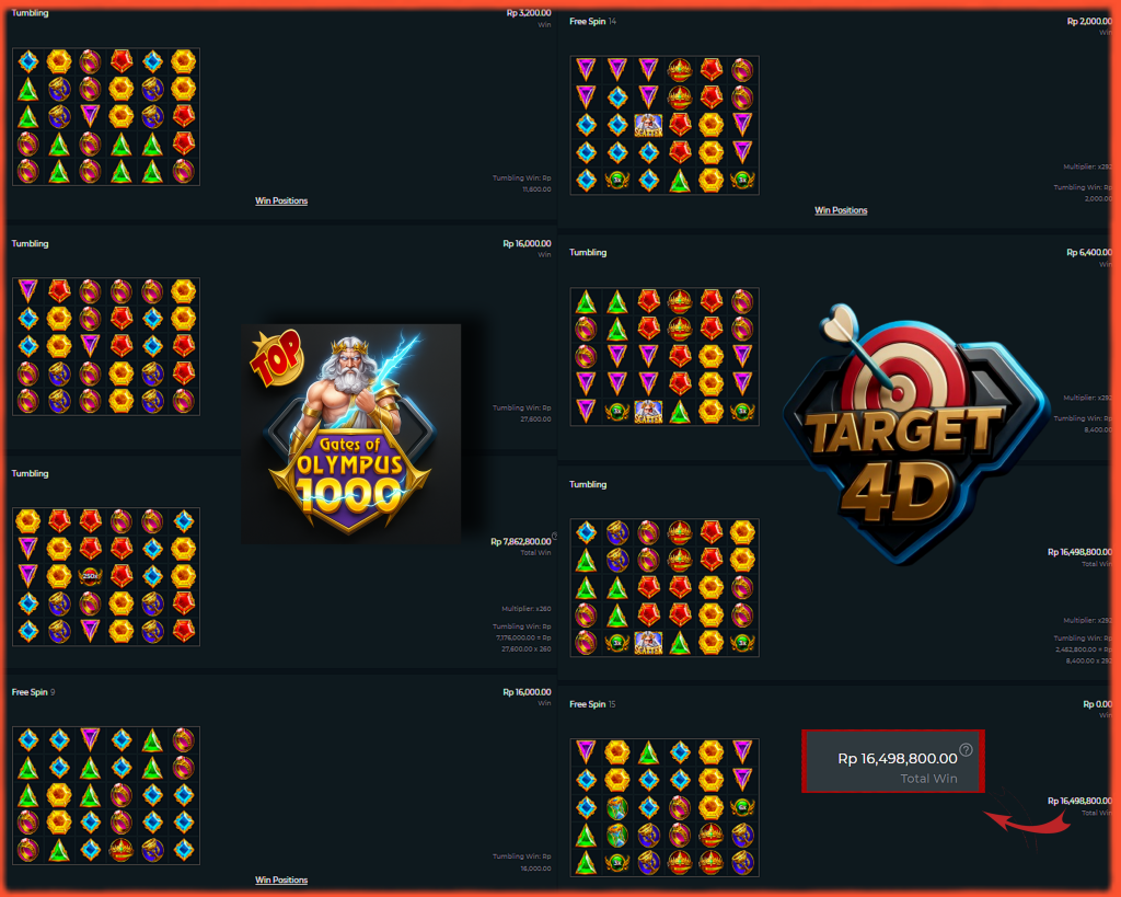 Bukti Kemenangan JP Gates of Olympus 1000