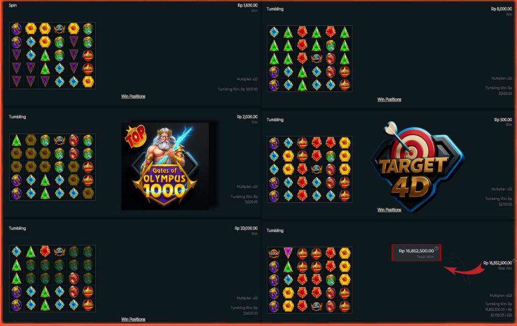 Bukti Kemenangan JP Gates of Olympus 1000