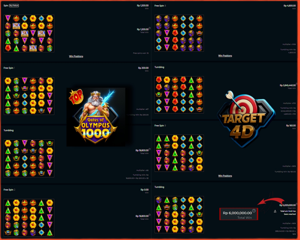 Bukti Kemenangan JP Gates of Olympus 1000