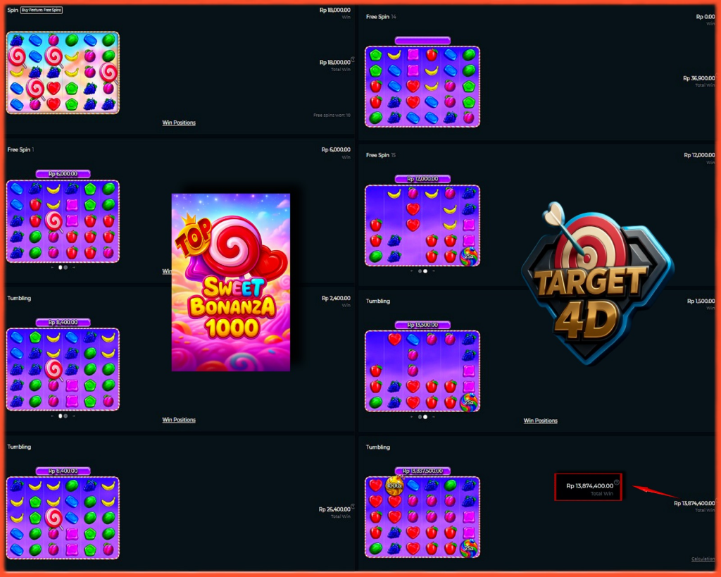 Bukti Kemenangan JP Sweet Bonanza 1000