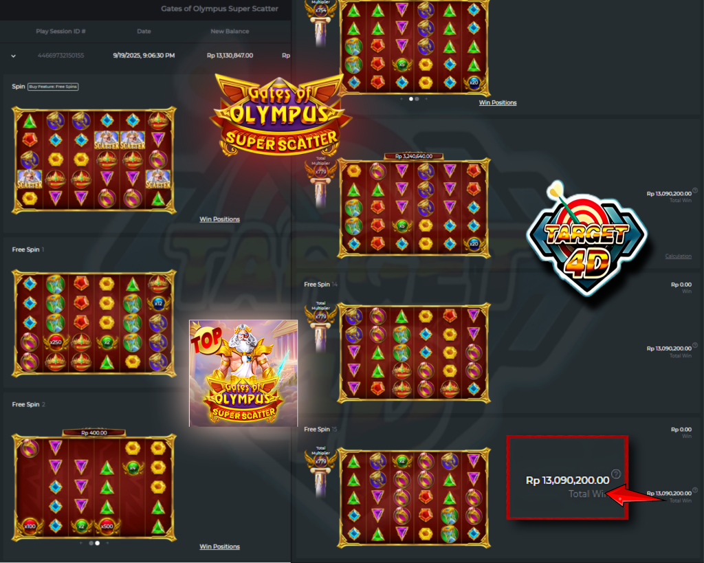 Bukti Kemenangan JP Gates of Olympus Super Scatter