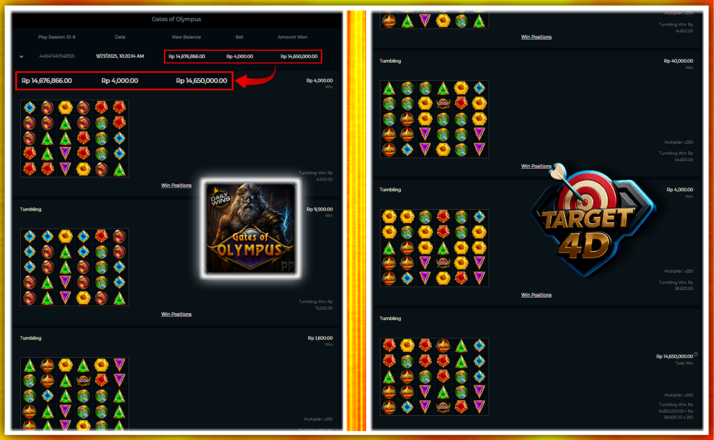 Bukti Kemenangan JP Gates of Olympus