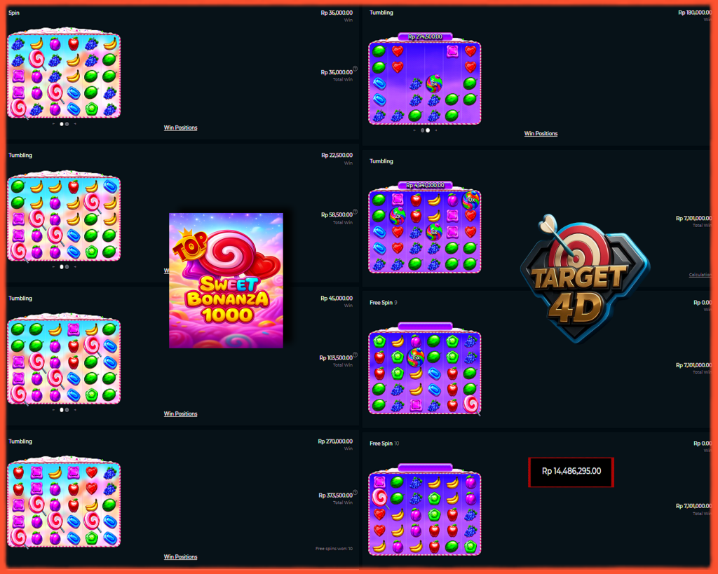 Bukti Kemenangan JP Sweet Bonanza 1000