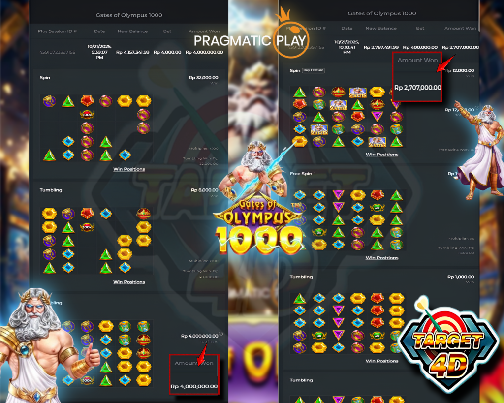 Bukti Kemenangan JP Gates of Olympus 1000