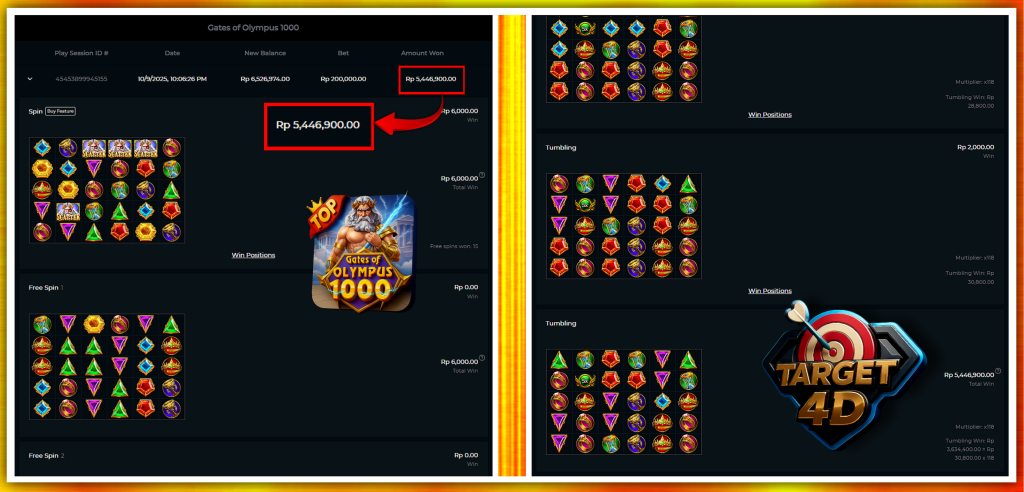 Bukti Kemenangan JP Gates of Olympus 1000