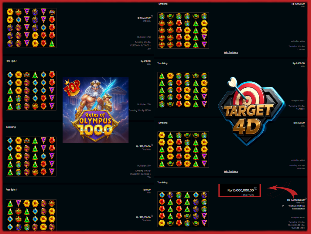 Bukti Kemenangan JP Gates of Olympus 1000