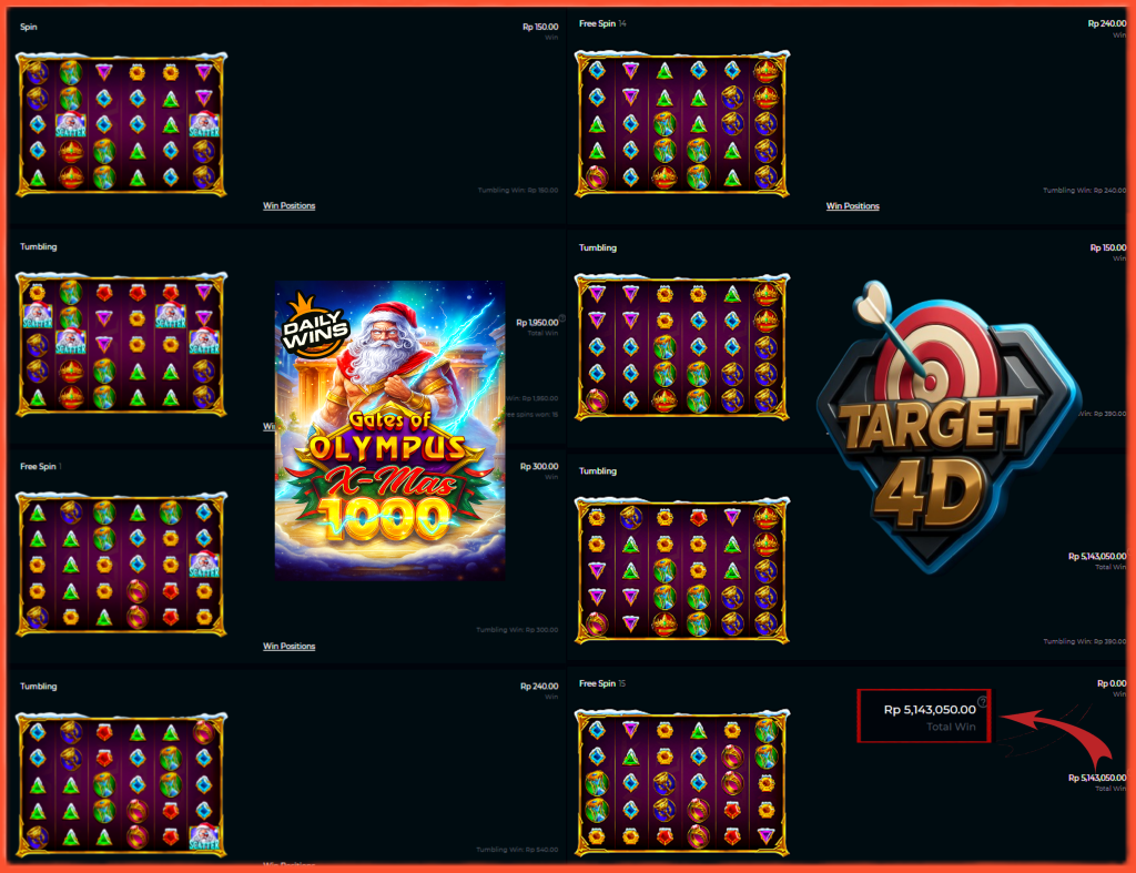 Bukti Kemenangan JP Gates of Olympus Xmas 1000