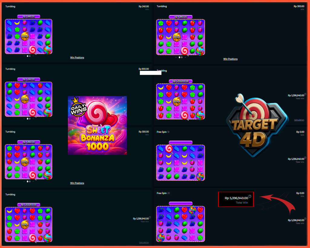 Bukti Kemenangan JP Sweet Bonanza 1000