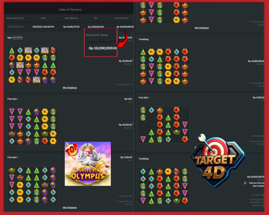 Bukti Kemenangan JP Gates of Olympus