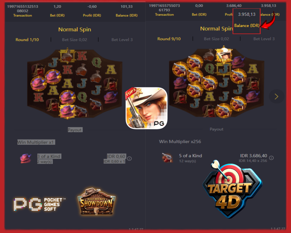 Bukti Kemenangan JP Wild Bounty Showdown