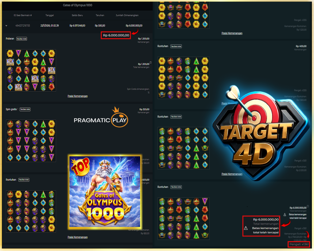 Bukti Kemenangan JP Gates Of Olympus 1000