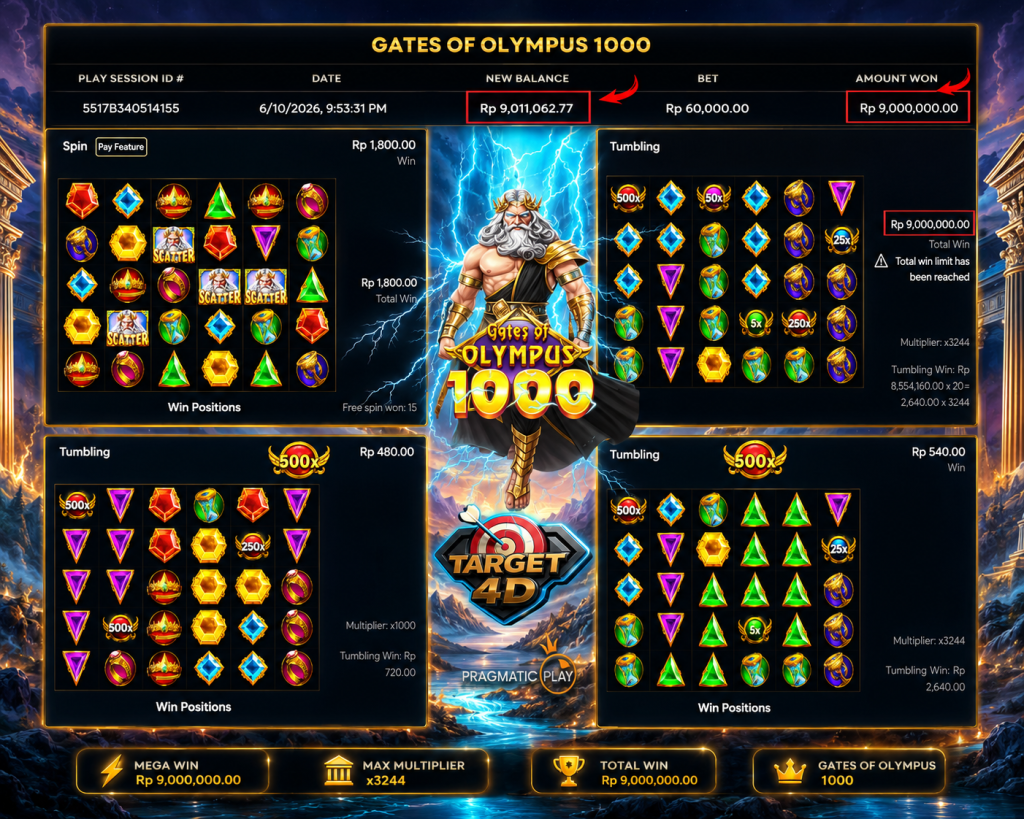 Bukti Kemenangan JP Gates Of Olympus 1000
