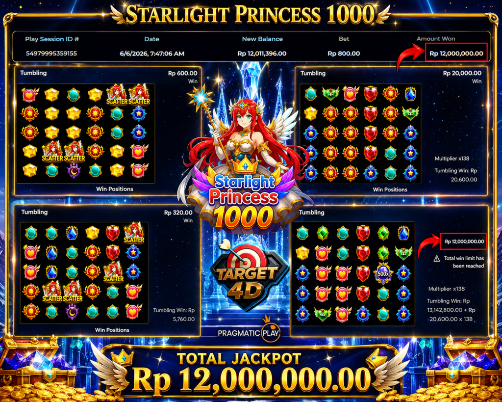 Bukti Kemenangan JP Starlight Princess 1000