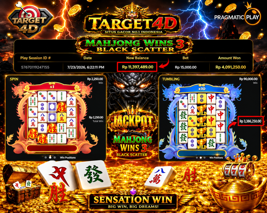 Bukti Kemenangan JP Mahjong Wins 3 Black Scatter