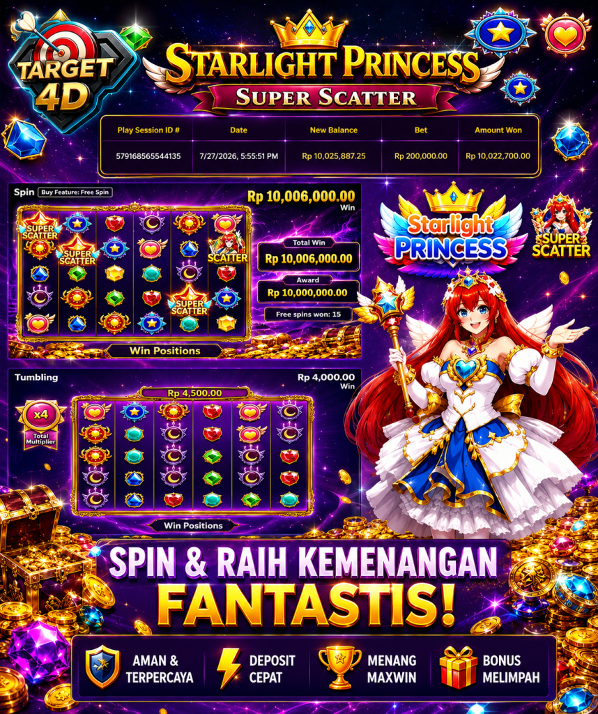 Bukti Kemenangan JP Starlight Princess Super Scatter