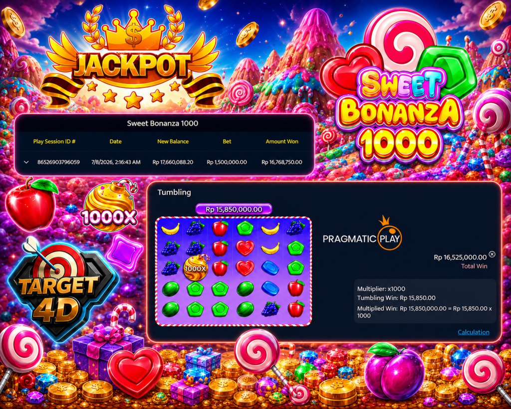 Bukti Kemenangan JP Sweet Bonanza 1000
