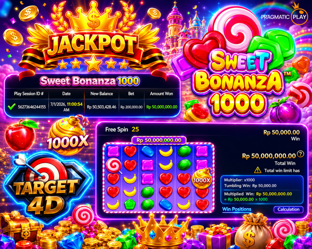 Bukti Kemenangan JP Sweet Bonanza 1000