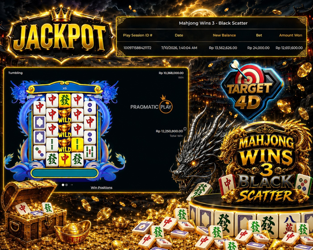 Bukti Kemenangan JP Mahjong Wins 3 Black Scatter