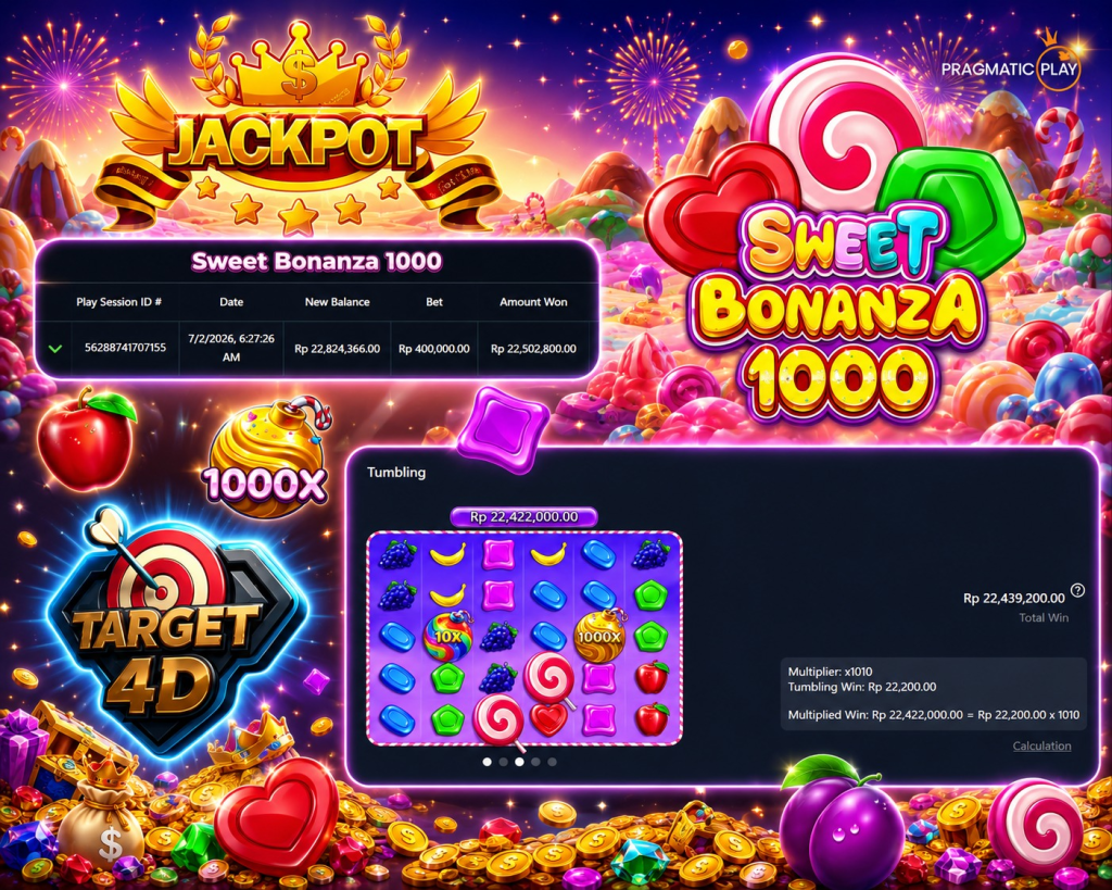Bukti Kemenangan JP Sweet Bonanza 1000