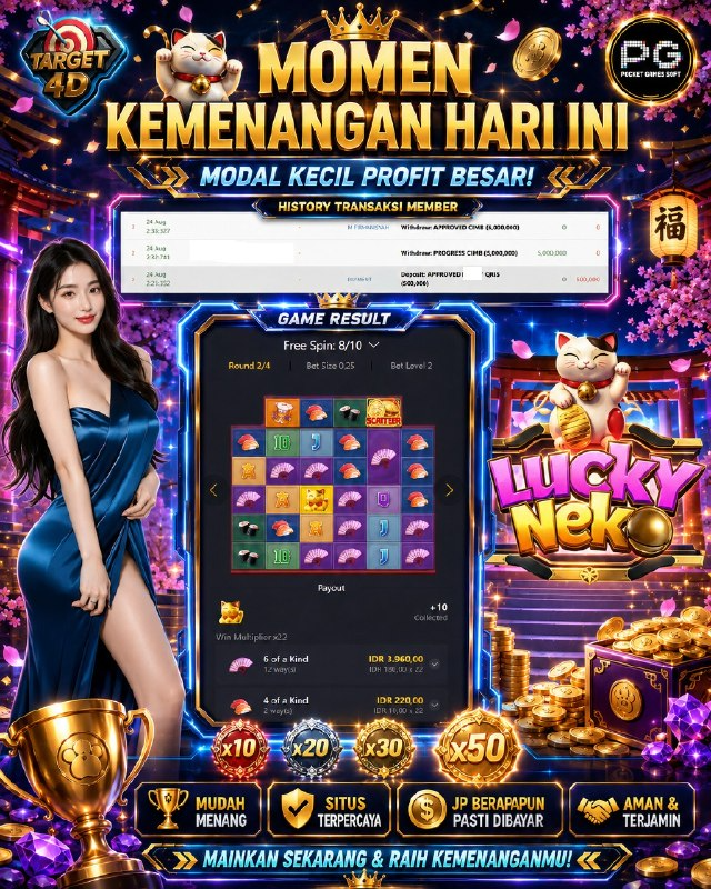 Bukti Kemenangan JP LUCKY NEKO