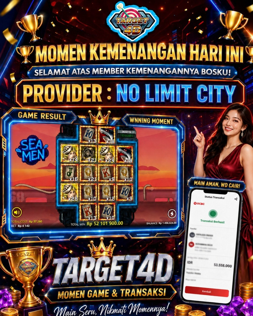 Bukti Kemenangan Jackpot NO LIMIT CITY